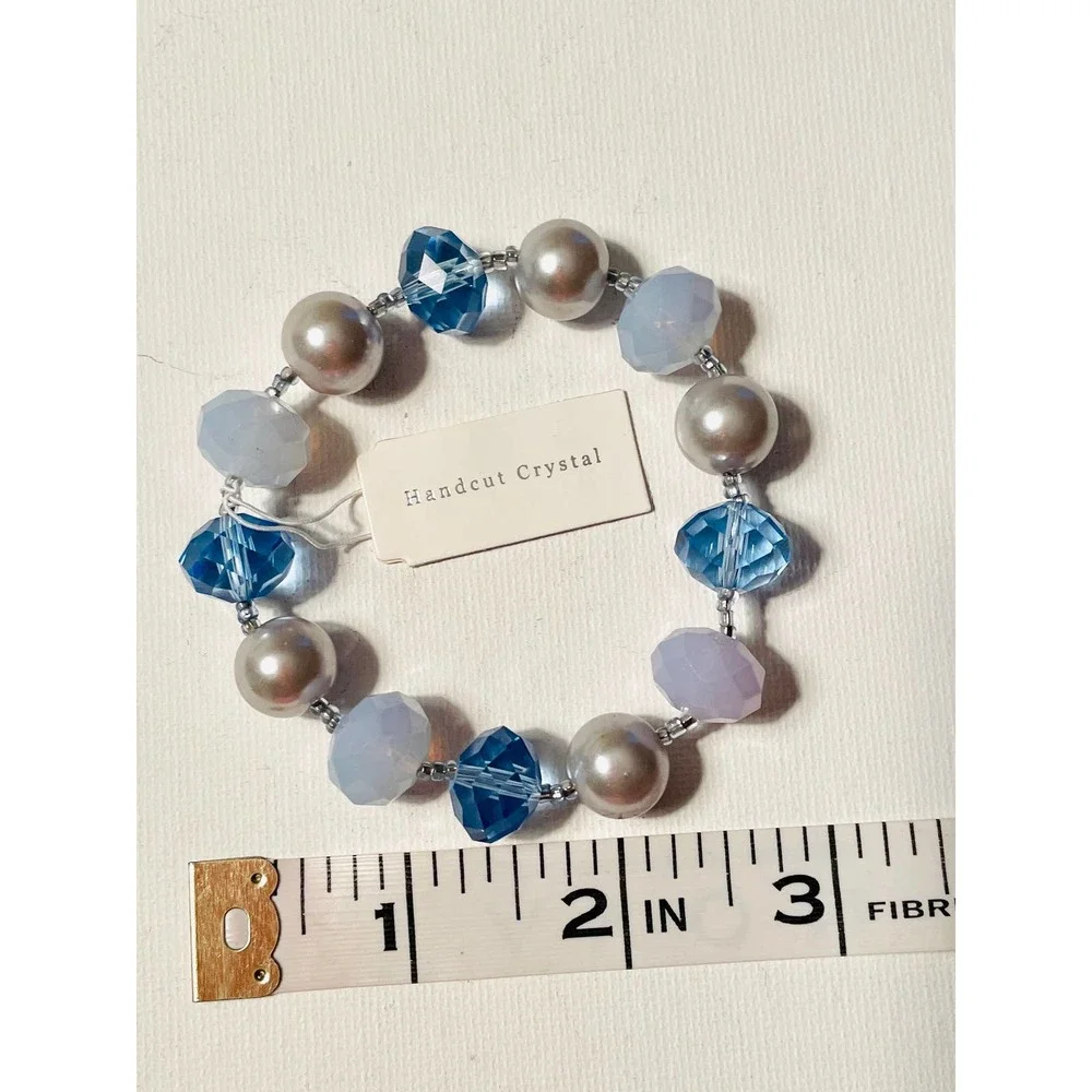 Shades of blue‎ handcut crystal bracelet NWT